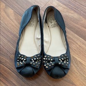 Vince Camuto Bow Studded Leather Flats